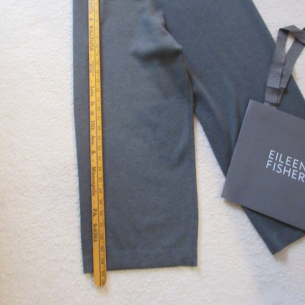 💕 EILEEN FISHER 100% Wool Ash Gray Crop Pants in Large - LIKE NEW 💕 - Picture 4 of 7